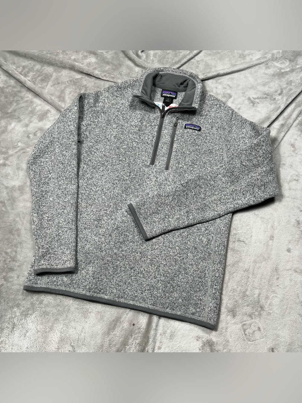 Patagonia Better Sweater 1/4 Zip Mens S Gray Stonewash Fleece Pullover 25522